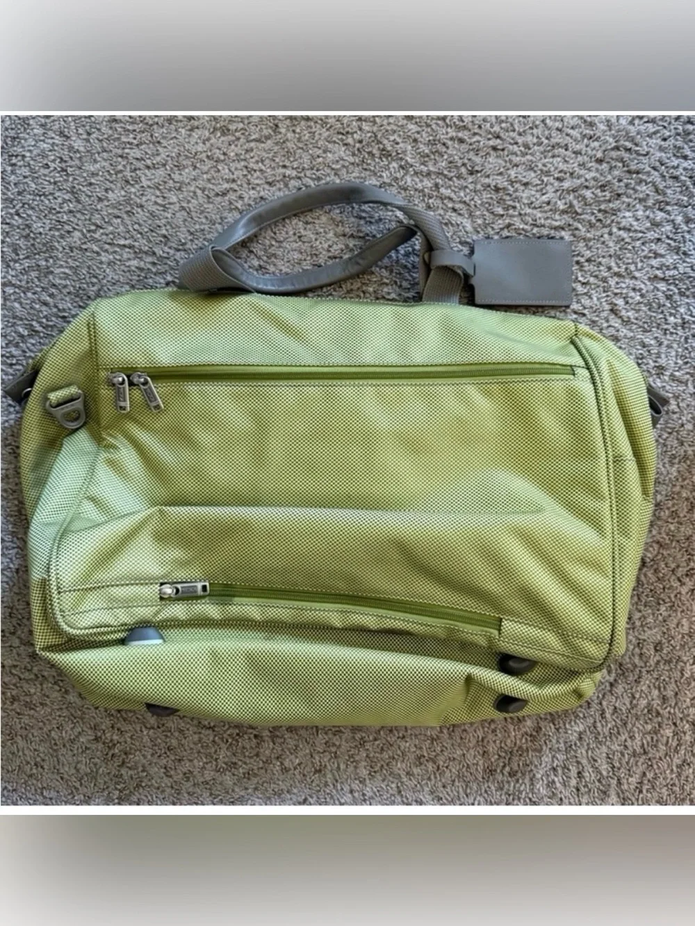 Tumi Green Ballistic Nylon Compact Tote 18” Carry On Weekender Bag 26189LM